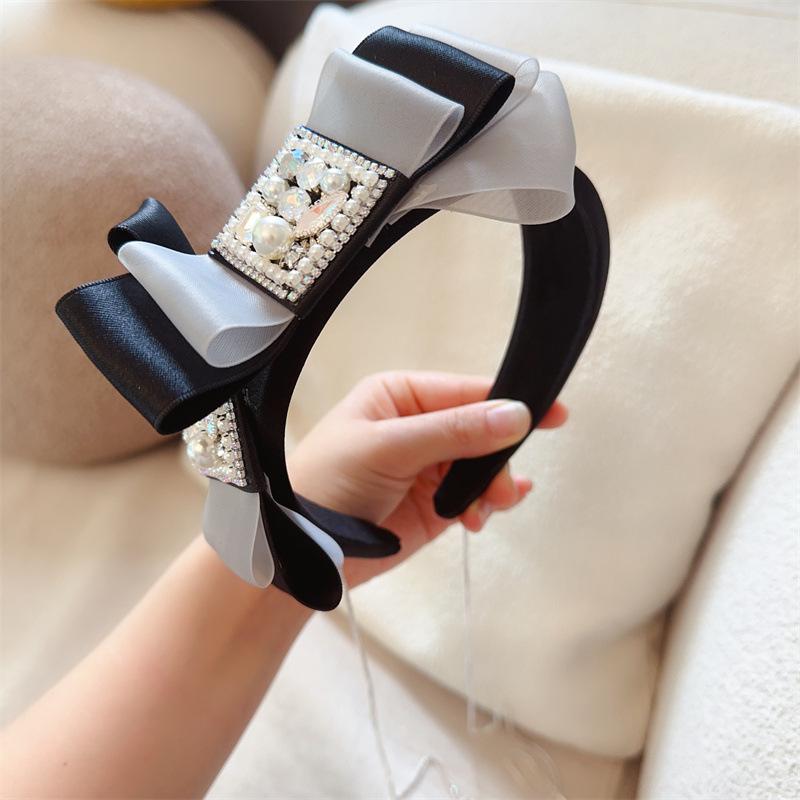 

Черный Розовый Синий Два Больших Бантовых Зажима для Волос для Женщин Девочек Аксессуары для Волос Повязка для Волос Заколки Головной Убор