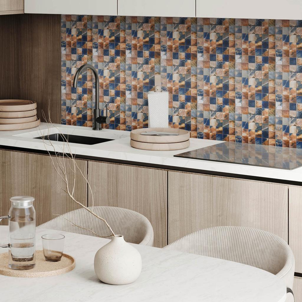 Decorative Tiles with Graphics Adhesive Mosaic with Stone Patterns 20X20X20 Cm