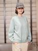 AYIHOLIC CASHMERE Back Slit Raglan Round Knit