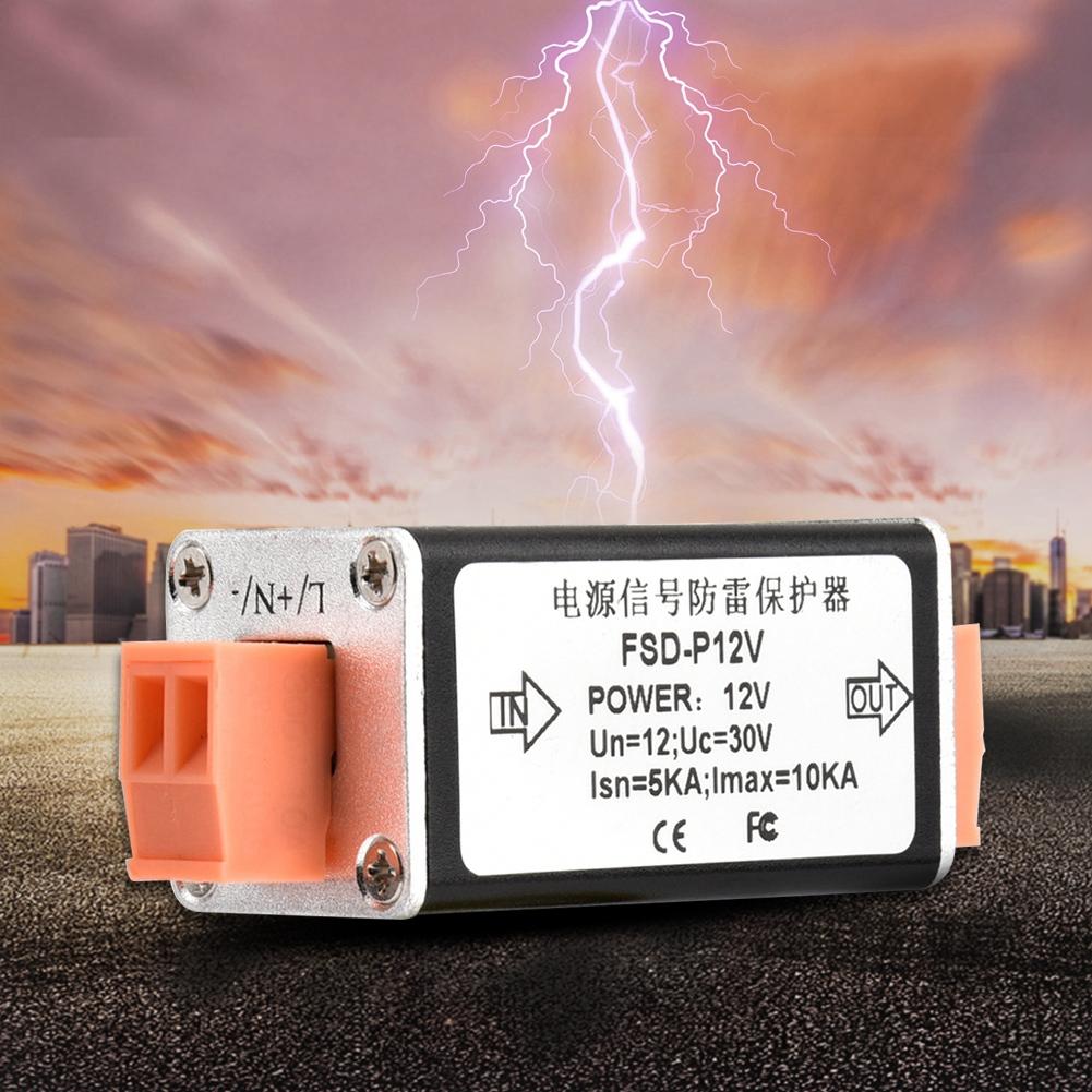 Single Channel Power Surge Protector Thunder Lighting Arrester Protection Device 12V