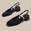 Fashion Shoes for Women 2025 New High Quality Women's High Heels Square Toe Print Med Heel Dress Pumps Elegant Slingbacks Sandals
