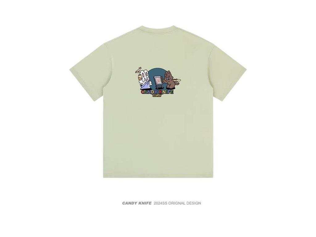 Statue of Liberty Rabbit Self-Portrait Cotton T-Shirt - Unisex Short-Sleeve Summer Top