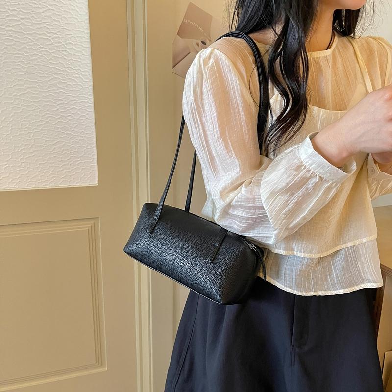 Solid Color Shoulder Bag Large Capacity Underarm Bag