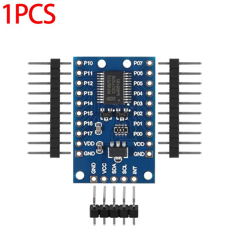

PCF8575 Модуль розширення вводу-виводу, плата керування DC 2,5-5,5 V I2C, від 2 до 16 портів вводу-виводу для Arduino