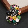 Seamless Magnetic Fastener Zebras Inspired Brooch Sustainable Recycled Material Zebras Print Magnetic Pin Fashion Jewelry