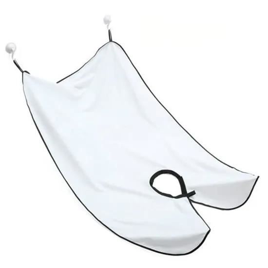 Beard Apron Beard Bib Shaving Apron Barber Cape Shaving Bib with Suction Cup - White