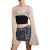 Soft Round Neck Shrug Pullover Y2K Knit Hollow Out Crop Top Women Crochet Crop Top  Shopping