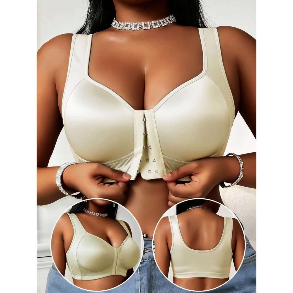 חזייה קדמית מכופתרת 4XL, מידה גדולה, עם איסוף, ספורטיבית, מונעת צניחה, ללא ברזל, בסגנון גופייה, גב יפה, חזייה ללא ברזל