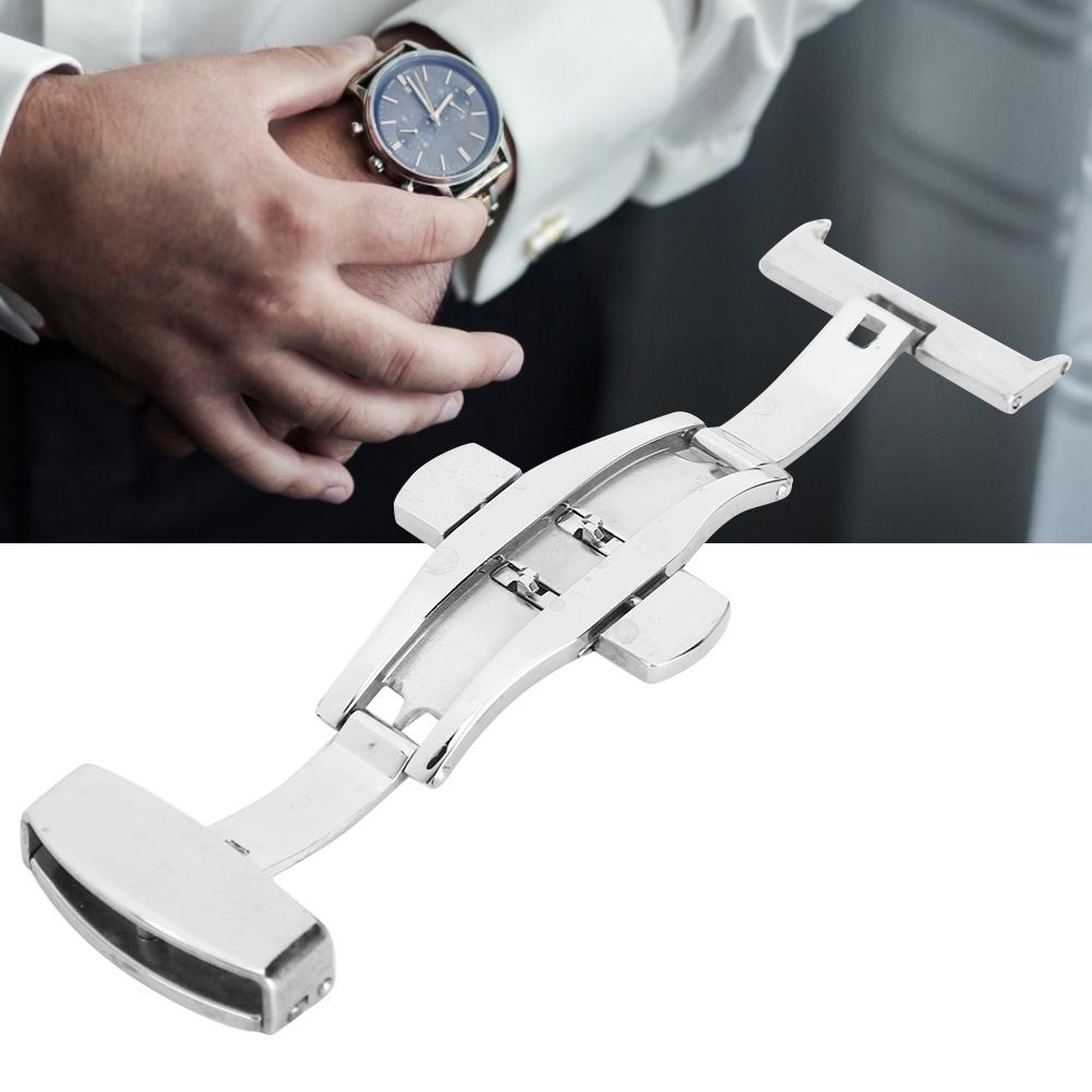 Stainless Steel Watch Clasp Buckle Watchband Clasp Replacement Accessory Silver20MM