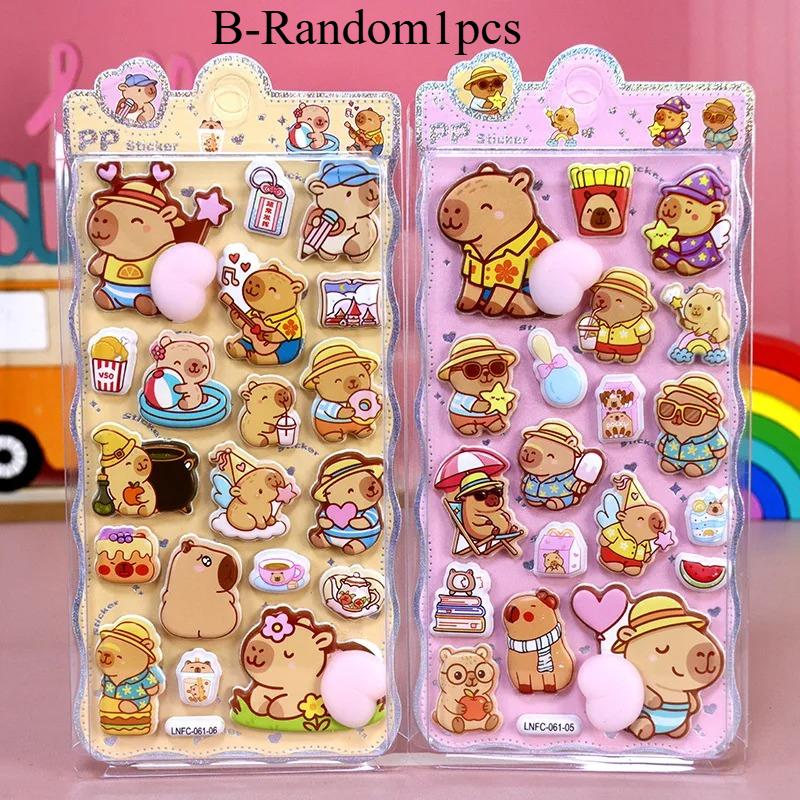 3D Kawaii Kitty Sticker Happy Buttocks Cartoon Soft Pinched Children'S Decompression Bubble Sticker Phone Case Decoration