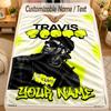 FlaneldeckeTravis Scott Benutzerdefinierter Name Text Personalisierte Weiche Warme Überwurfdecke Heimdekoration Geschenk