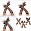 Halloween Gloves for Women Elegant Sun Protection Fingerless Costume Long Glove Spiders Web Lace Gloves for Women