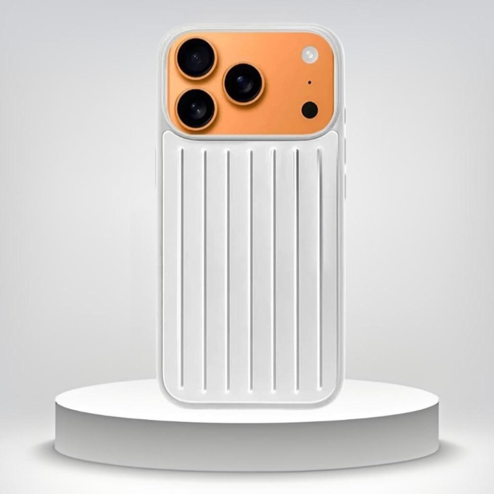 Ins Simple Business 3D Corrugated Stripe Stylish For Rimowa Luggage Phone Case For iPhone 17 Pro Max 16 15 14 13 Aluminum-magnesium Alloy Hard Cover