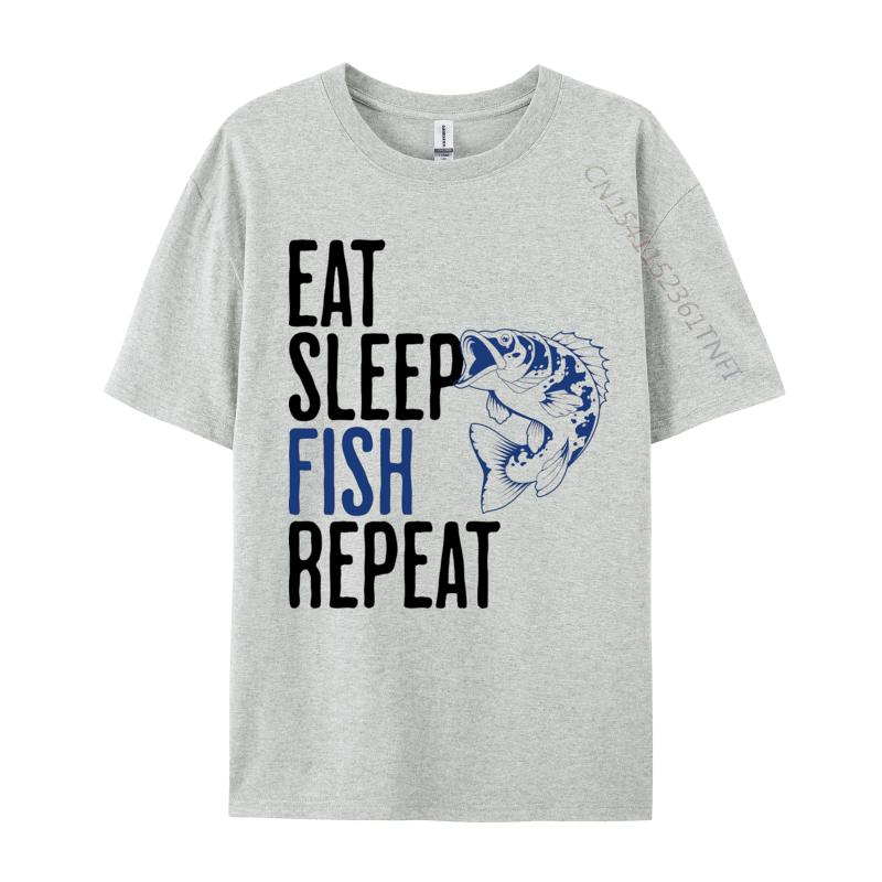 Eat Sleep Fish Repeat Tshirt Fashionable Men Tops T Shirt Rife T Shirts Graphic T Shirts 100 Cotton Black 3XL