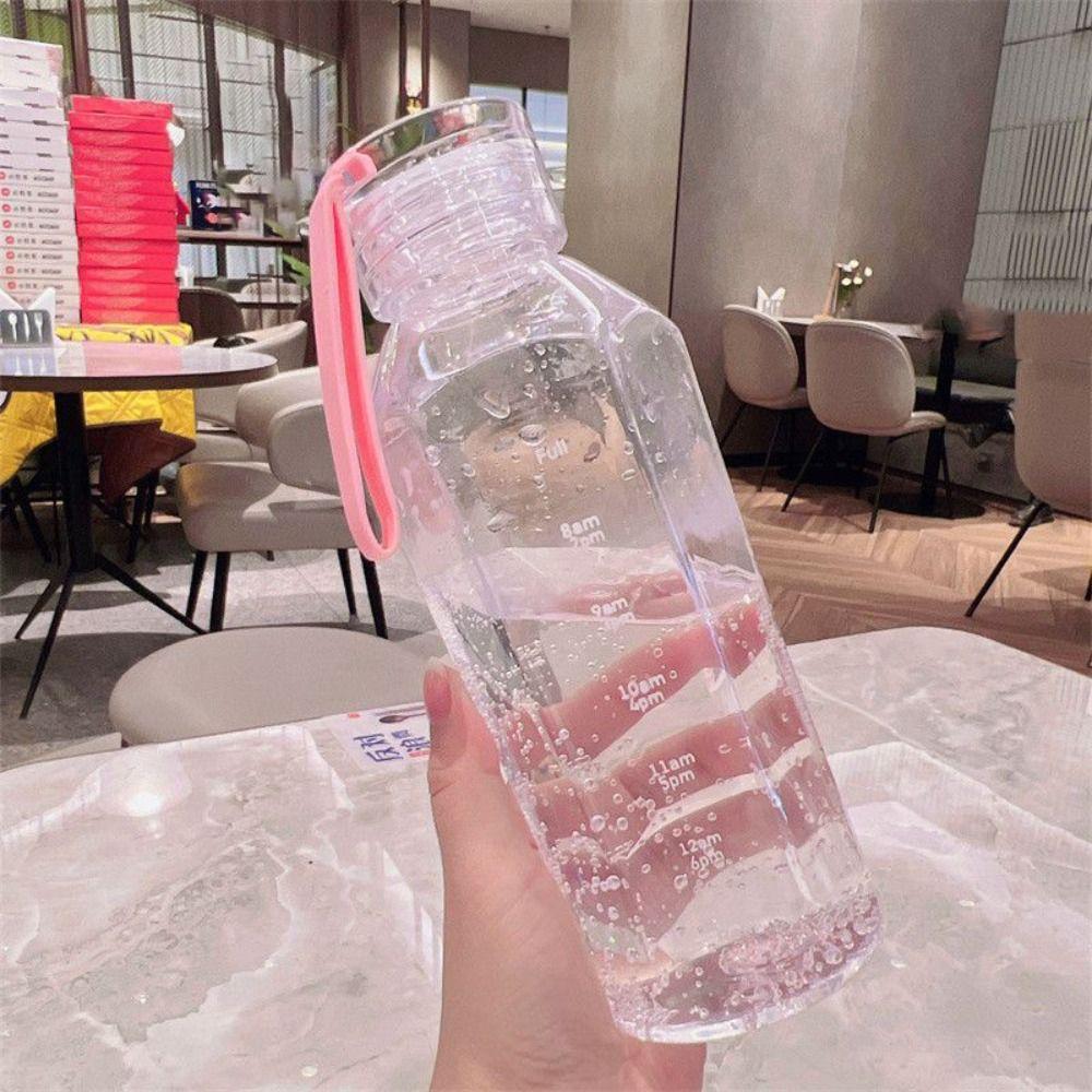 Simplicity 500ML Studentenwasserbecher Plastik Große Kapazität Sportwasserbecher Transparente Wasserflasche Outdoor-Sport