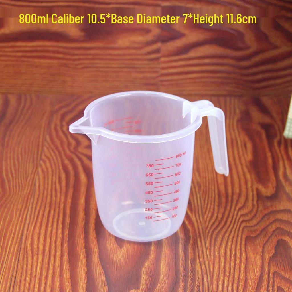 Transparent Double-Scale Plastic Measuring Cup with Handle for Baking and Milk Tea Shops