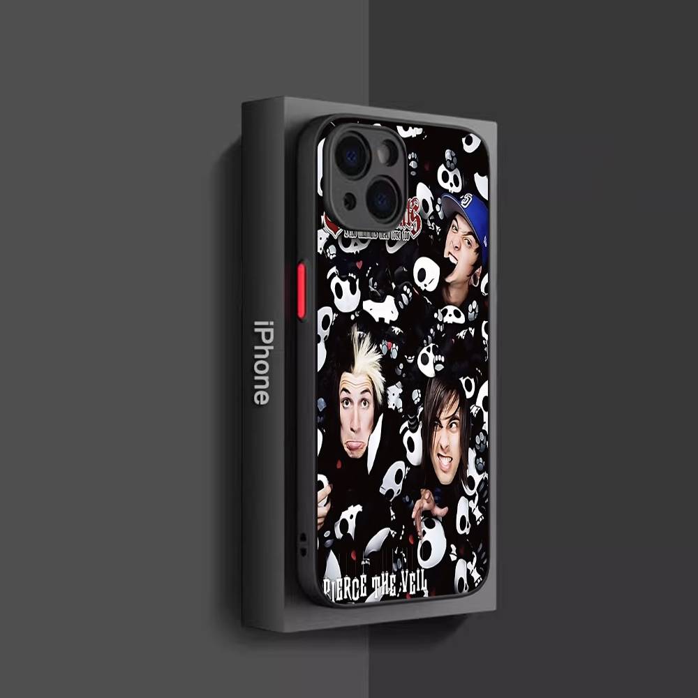 P-Pierce The V-Veil Band For IPhone 11 12 13 14 15 16 Pro Max Plus X XS MAX Shockproof Matte Back Cover