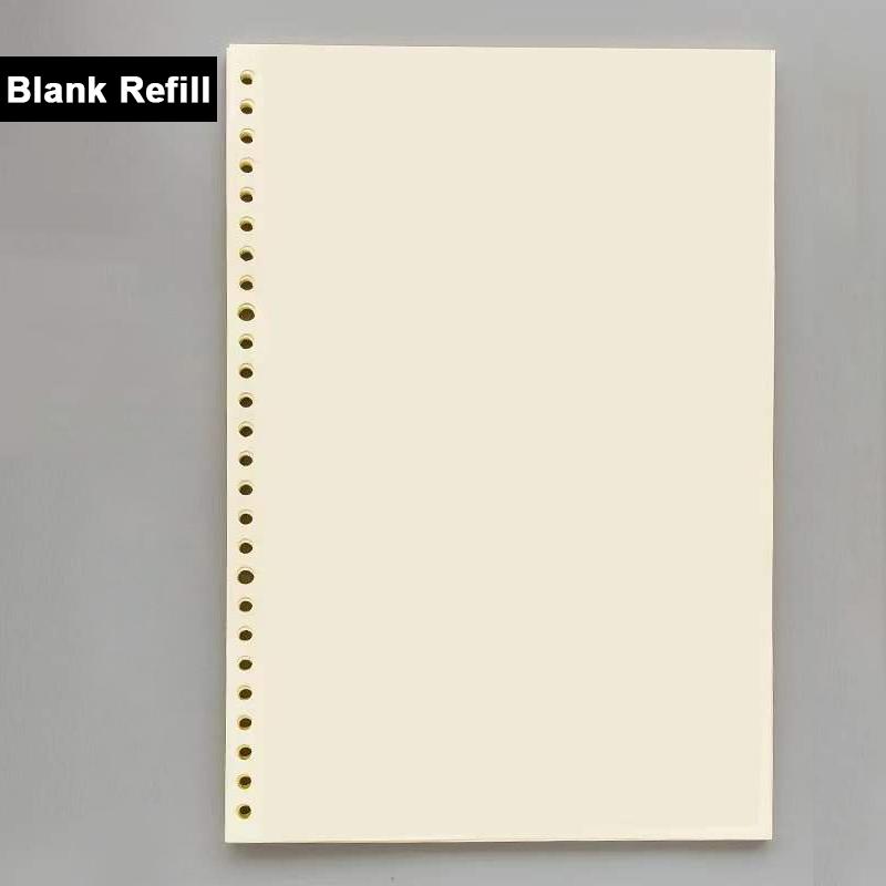 A4/A5/B5 60 Sheet Refillable Paper Lined/Blank/Dotted/Gird Refill Loose Leaf Filler Writing Supplies for Binder Journal Notebook