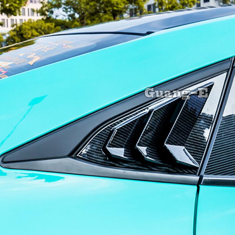 Rear Side Window Louver Vent Cover Trim Car Accessories Carbon Fiber Decor for Honda Civic 10th 2016 2017 2018