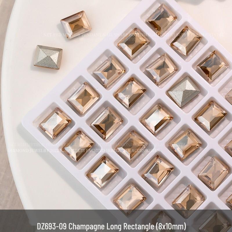 

Стразы для нейл-арта K9 Шампань - Высококачественные неровные кристаллы, квадратные, каплевидные, в форме сердца