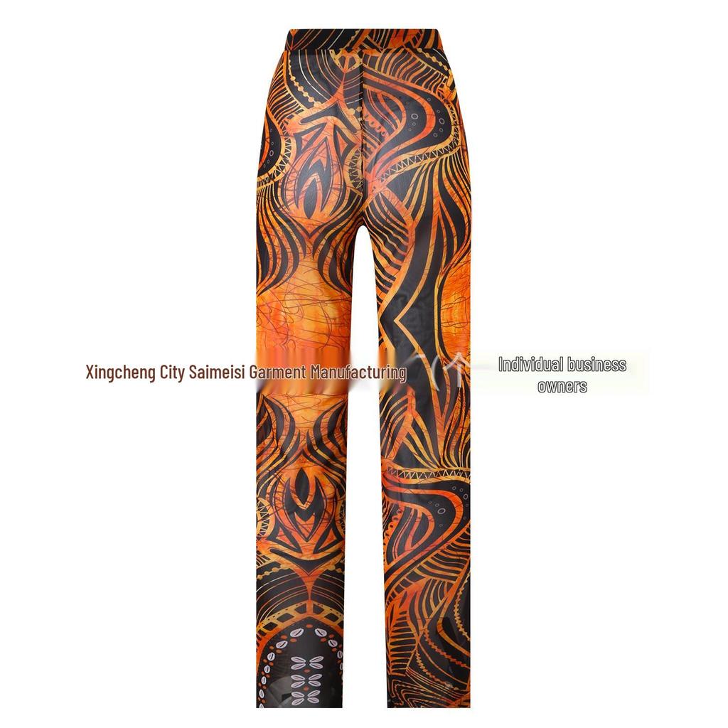 Women's Three-Piece Sun Protection Swimsuit Set with Mesh Pants