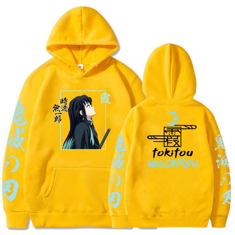 Demon Slayer Tokitou Muichirou Anime Hoodies Top Spring Autumn Japanese Style Hoodie Loose Casual Style Unisex Sweatshirt