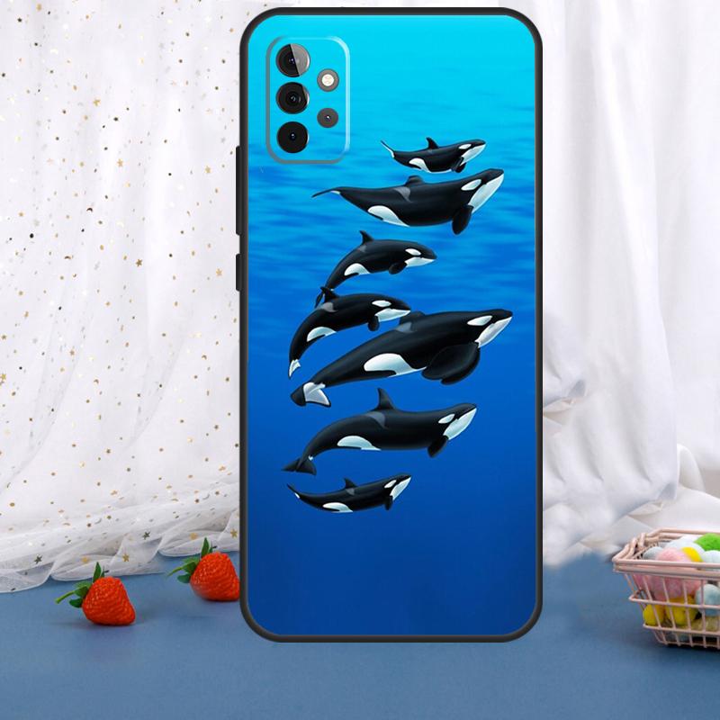 Orcas Whale For Samsung Galaxy A54 A34 A14 A36 A56 A26 A16 A15 A55 A53 A33 A35 A22 A32 A52 A05 A06 Case