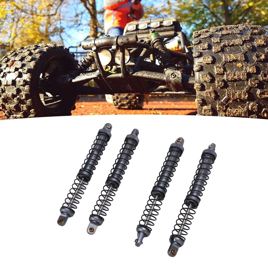 4Pcs 1Celsius10 Model Car Dual Spring Shock Damper Alloy 1Celsius10 RC Dampers with 8 Spare Springs 120mm