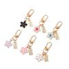 Cute Sweet Multicolour Five Leaves Flower Key Chains for Women Personality Backpack Protective Cover Pendant Keyring Friend Gift