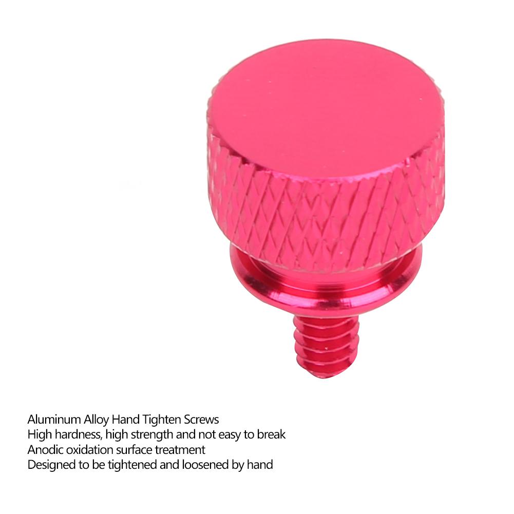 20PCs Set Hand Tighten Screws Aluminum Alloy Thumb Screws Anodic Oxidation Fasteners 6#-32 Teeth(Hot Pink )