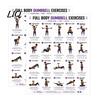 Dumbbell Exercise Reference 2 Pcs Workout Chart Poster, Full Body Weight Lifting Instruction Poster Wall Art, Strength Training Fitness Guide for Home