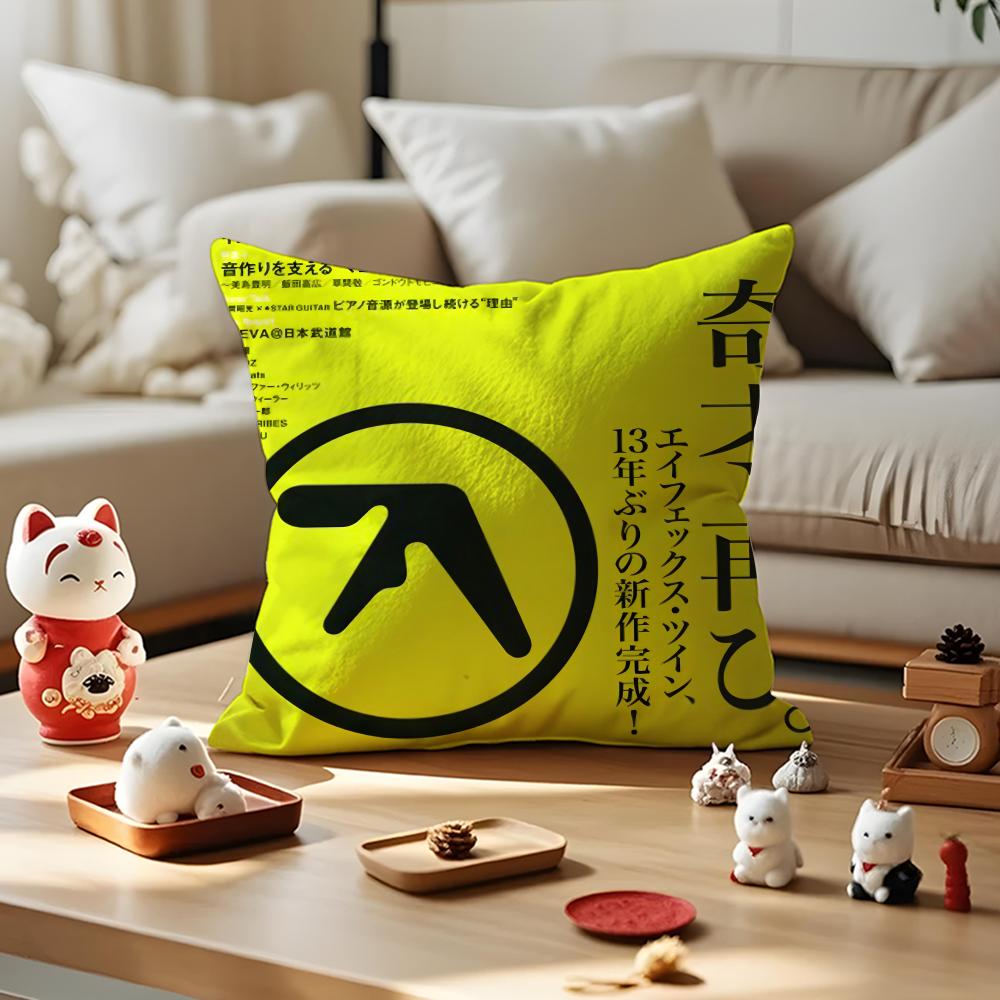 

Aphex Twin Richard James Music Cushion Cover Silky Short Plush with Invisible Zipper Dustproof Sofa Pillow Cover for Home Decor 30x30cm