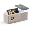 7-in-1 Bluetooth Speaker Wireless Charging Station, Smart Flip-Up LCD Display Clock, Sunset Lamp & White Noise for Sleep, 4000mAh Battery