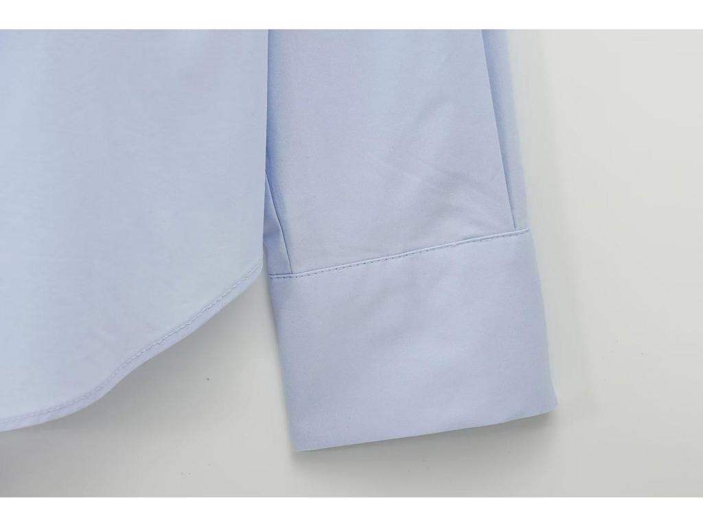 Spring/Summer 2025 European & American Gold Button Turn-Down Collar Long Sleeve Loose Shirt