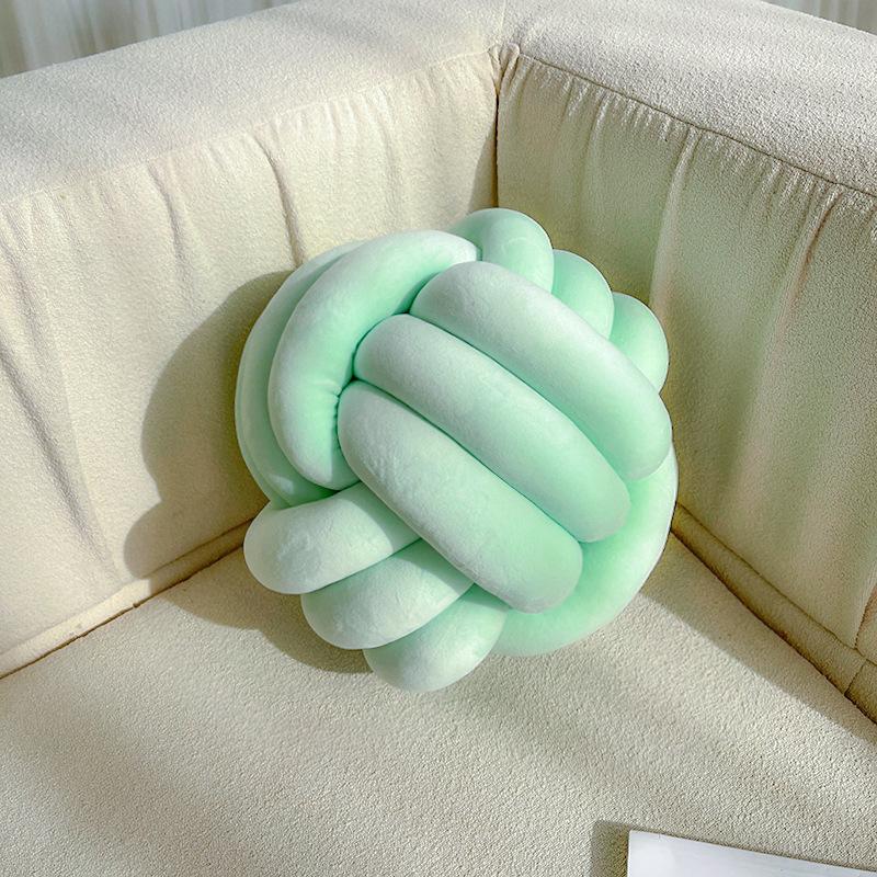 Soft Throw Pillow Hand Knot Cushion Sofa Round Handmade Knotted Ball Car Bedding Stuffed Pillow Bed Living Room Chair Home