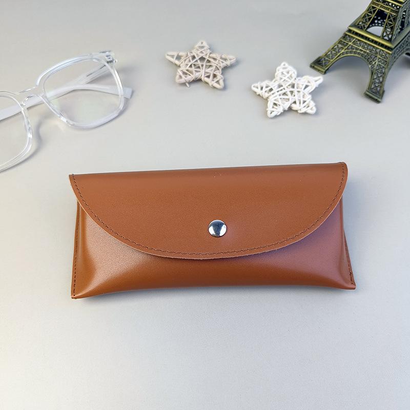 

Кожаный чехол для очков, Простой и модный однотонный упаковочный чехол для очков коричневый