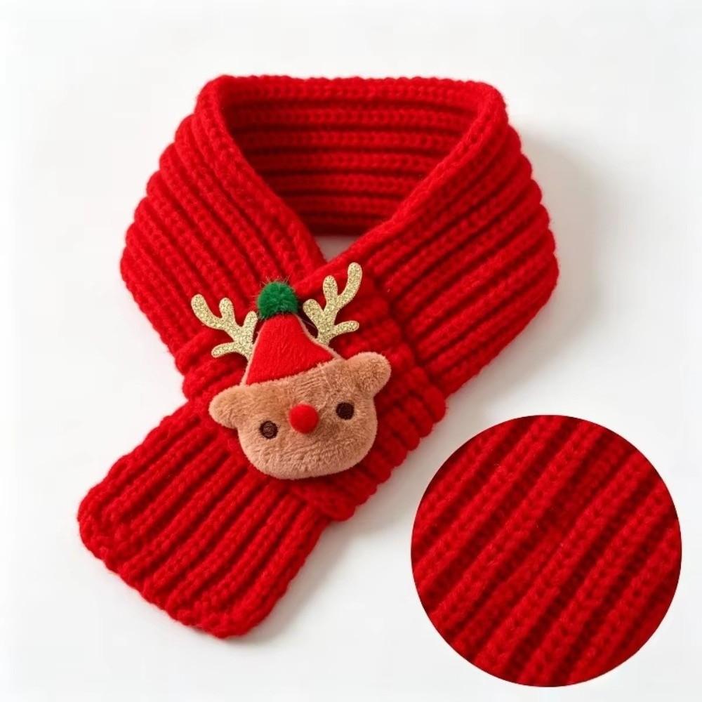 Reindeer Puppy Knitted Scarf Santa Claus Pet Winter Warm Scarf Pet Christmas Scarf Christmas Party
