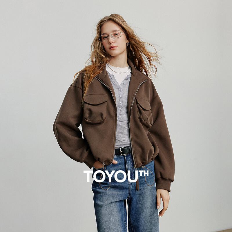 Women s Retro Fleece Stand-Up Collar Cardigan