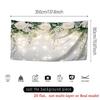 Sfondo Fotografia Elegante Rosa Bianca 2D con Verde Banner
