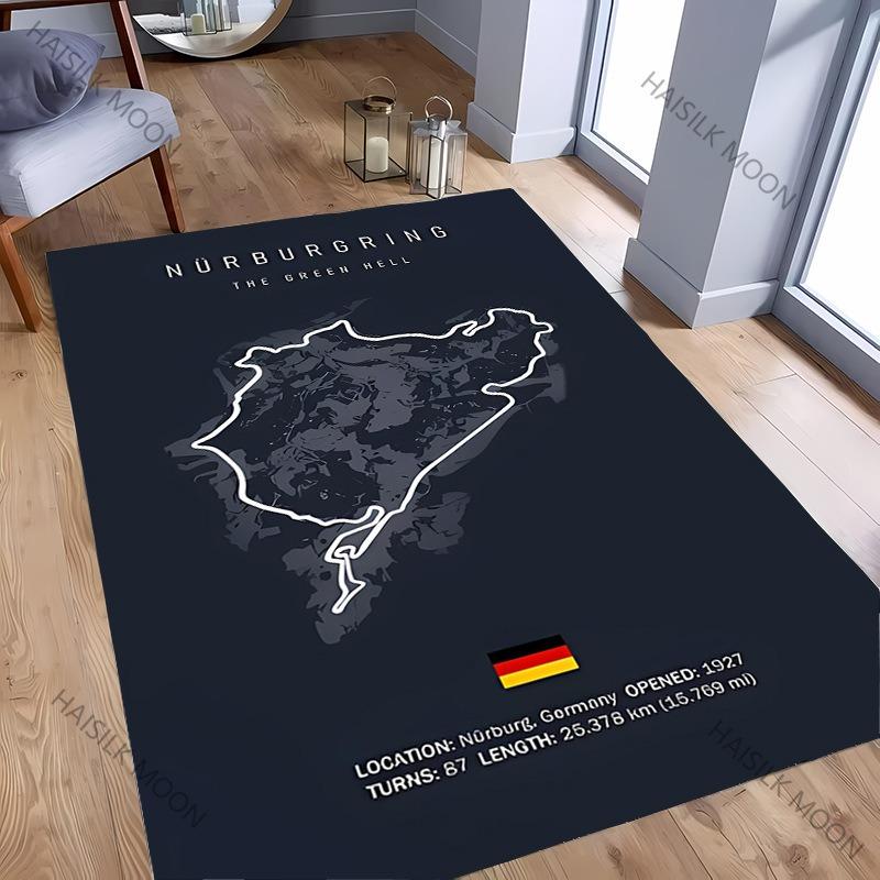 Race Track Circuit Design Carpet Mat Rug - Bahrain Monaco Nürburgring Motorsport Home Decoration Bedroom Decor Home Carpet