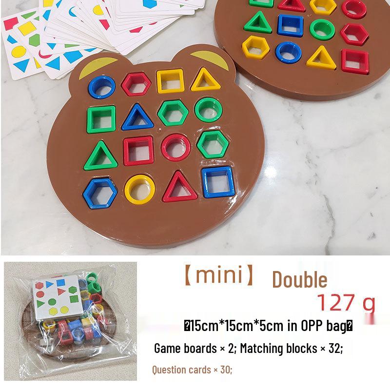 Mini Teddy Bear Children's Geometric Shapes Building Blocks for Early Education and Montessori Development Game