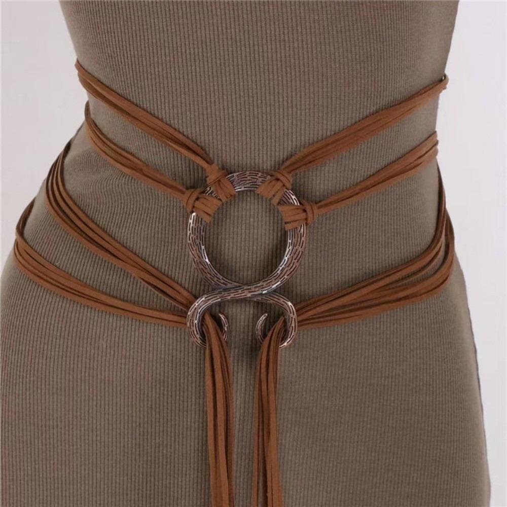 Adjustable Waist Cinch Braided Decorative Belt Unique Long Rope Chain Belt  Medieval