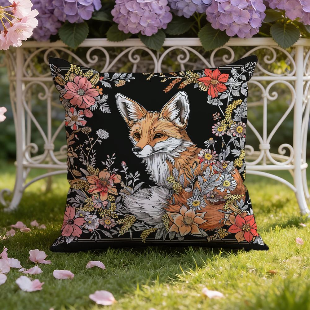 W-William M-Morris Art Fox Cushion Cover Home & Car Dual-Scene Pillow Cover: Reversible for Premium Comfort