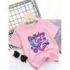 European sizes Girls' Short Sleeve T-Shirt, Birthday Girl Mermaid Letter Pattern Print, Fashionable Comfortable Top