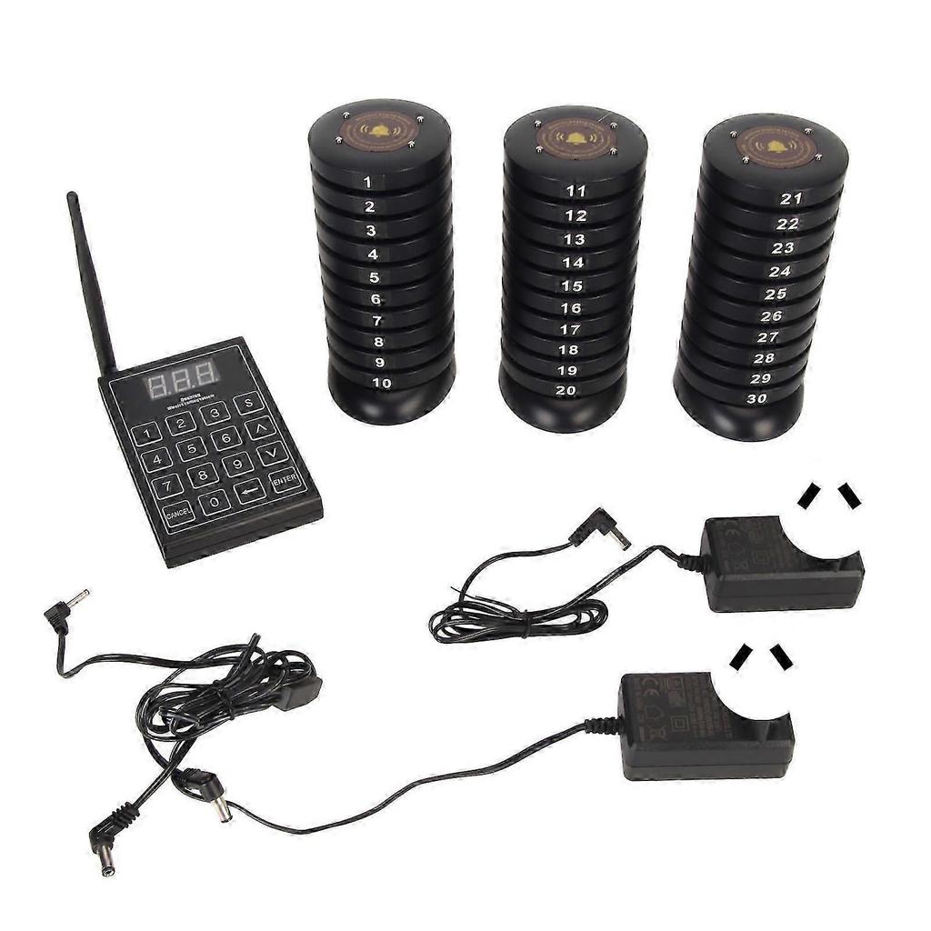 Kunden Pager System 30 Tasten 3280ft Distanz Wiederaufladbares Kabelloses Rufsystem für Restaurant Bar Cafe 100V240V AU Stecker