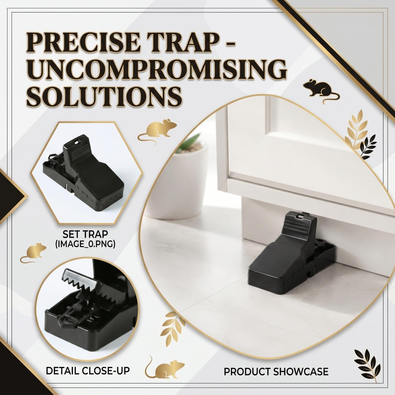 

4pc Plastic Mouse Traps Reusable Household Rodent Catchers Snap Trap Pest Control Devices for Indoor and Outdoor Use One Size чорний