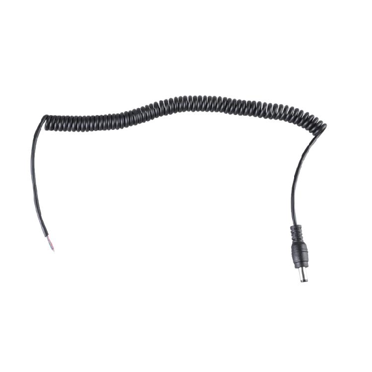 Portable 5.5x2.5mm Expandable Power Cord for DIY Projects Supports Up to 60W DC5525 Male to 2Pin Bare End Spring Cable