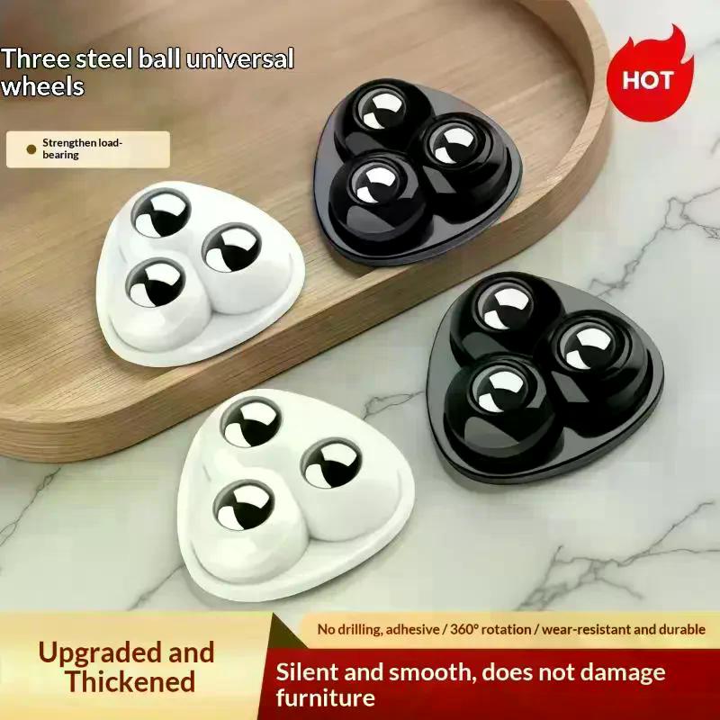 4pcs Paste Universal Wheel No Noise Self Adhesive Universal Pulley Rotating Wheels For Trash Can Bottom Kitchen Small Appliances