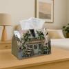 1pc Vintage European Cottage Floral Tissue Box Holder - European Cottage Style Napkin & Toilet Paper Organizer Suitable for Home, Car, Nightstand Deco