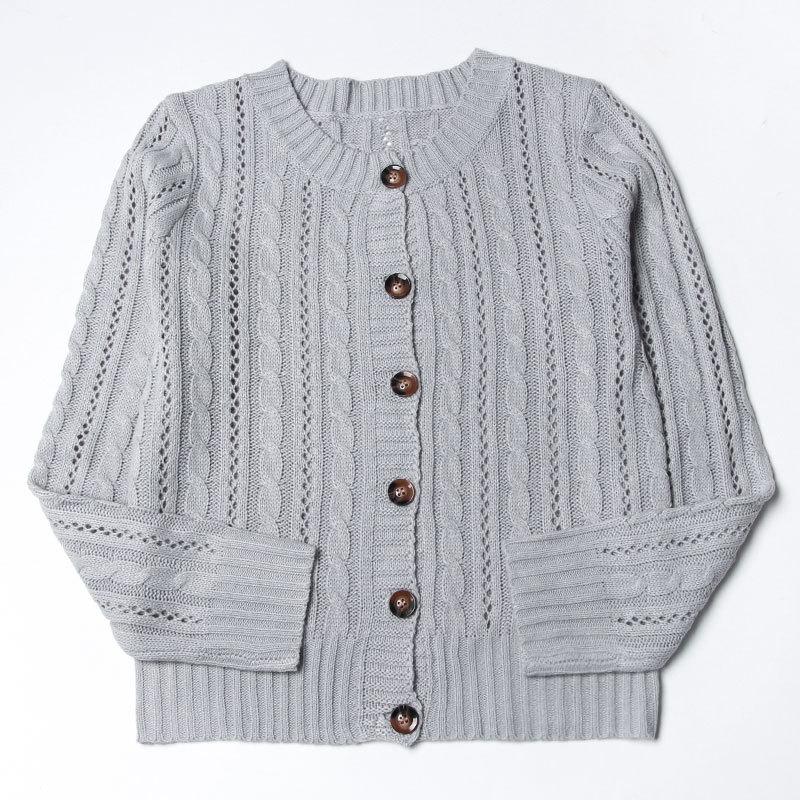 

Новый женский кардиган с длинными рукавами, вязаный свитер, повседневная осенне-зимняя теплая вязаная одежда, модная женская верхняя одежда XL серый